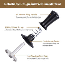 Load image into Gallery viewer, Attsky 53mm Spring Loaded Depth Adjustable Espresso Tamper for Portafilter | Spring Loaded Mechanism, Depth Adjustable Knob, Fits 53mm Basket, Stainless Steel Body, Non-Slip Handle, for Home Use