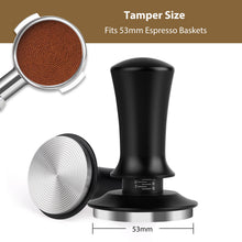 Load image into Gallery viewer, Attsky 53mm Spring Loaded Depth Adjustable Espresso Tamper for Portafilter | Spring Loaded Mechanism, Depth Adjustable Knob, Fits 53mm Basket, Stainless Steel Body, Non-Slip Handle, for Home Use