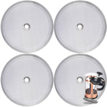 Load image into Gallery viewer, Attsky French Press Filter Replacement, 4-Pack, 4 Inch Stainless Steel Mesh | 4 Inch, Stainless Steel Mesh Screen, Replacement Parts for French Press Coffee Maker, Long-Lasting, Reusable, Dishwasher Safe
