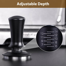 Load image into Gallery viewer, Attsky 53mm Spring Loaded Depth Adjustable Espresso Tamper for Portafilter | Spring Loaded Mechanism, Depth Adjustable Knob, Fits 53mm Basket, Stainless Steel Body, Non-Slip Handle, for Home Use