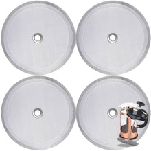 Load image into Gallery viewer, 4 Pieces Attsky French Press Filter, 4 Inch Stainless Steel Mesh Screen and Replacement Parts for French Press Coffee Maker
