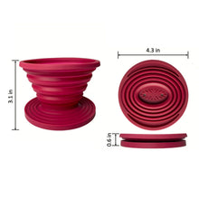 Load image into Gallery viewer, Attsky Collapsible Pour Over Coffee Dripper for Camp Coffee, Reusable Silicone Coffee Filter Holder for Camping Red
